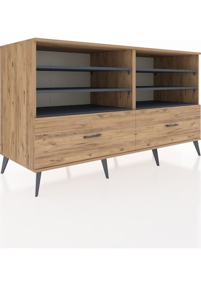 Kronos Konsol 6 Raflı 2 Çekmeceli 176x59x99 Çam-antrasit/çam Çam-antrasit/çam Kronos Konsol 6 Raflı 2 Çekmeceli 176x59x99 Çam-antrasit/çam Çam-antrasit/çam