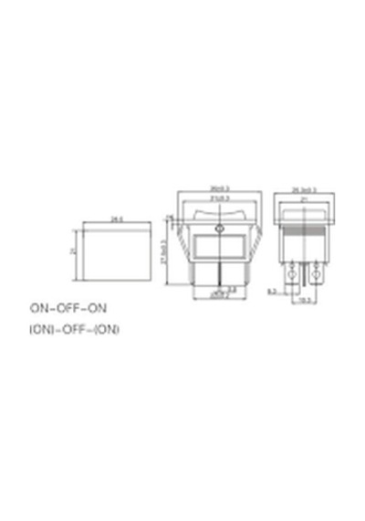 Ic-108 Geniş Işıksız Anahtar On-Off-On Kcd2-203 (2 Adet)