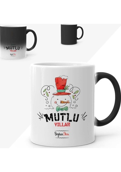Kişiye Özel Mutlu Yıllar Sihirli Kupa Bardak - 1