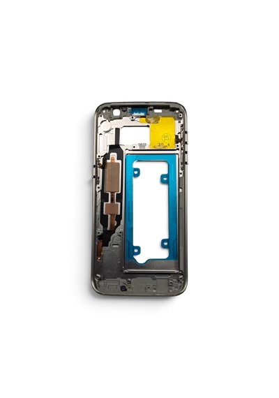 G930 Orta Kasa Galaxy S7 Uyumlu Beyaz Renk Orta Kasa Çerçeve + Ses Açma On Off Tuş Plastik Kamera Camı Gümüş Gri