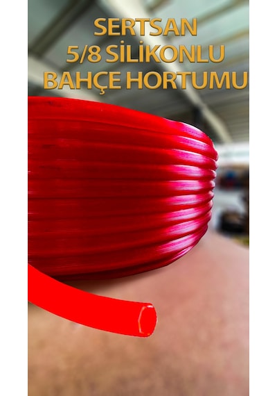 Silikonlu Bahçe Hortumu 5/8 Kırmızı Renk 5 Metre