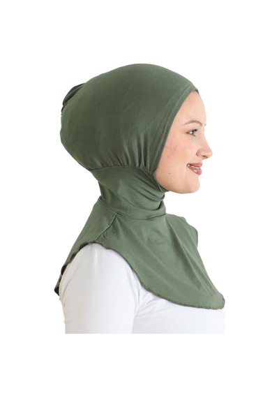 Modish Group Kadın Boyunluklu Hijab Tesettür Pratik Spor Bone - Sarı Haki