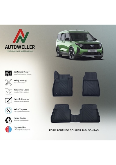Ford Tourneo Courier 2024 Sonrası Uyumlu Havuzlu Oto Paspas