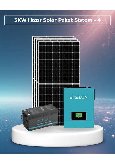 3kw Hazır Solar Paket - 4 24v Mppt Akıllı İnverter Off-grid Sistem