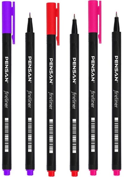 Fineliner Kalem 24 Renk Plastik Kutu 0.4mm Keçe Uçlu Kalem 1 Pake