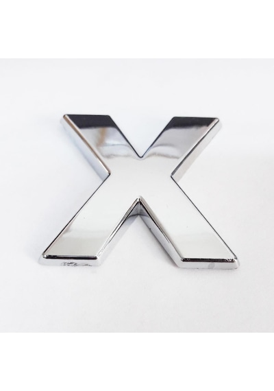Cemax X Harfi 3,75 Cm Krom Yapışkanlı