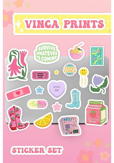 Laptop Sticker Seti 19 Adet Sticker Macbook Notebook Tablet Telefon Ajanda Defter Sticker Seti