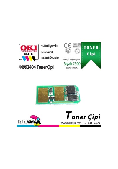 Tonerturk Oki B401 / Mb411 / Mb441 / Mb451 / 44992404 Toner Çipi