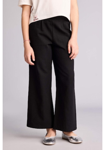 Defacto Wıde Leg Pamuklu Pantolon Kız Çocuk G0608a826smbk34 Siyah-bk34