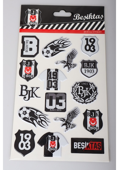 "dekomus Cep Defteri Hediyeli" Lisanslı Beşiktaş 3d Şekilli Etiket/stıcker Ahşap