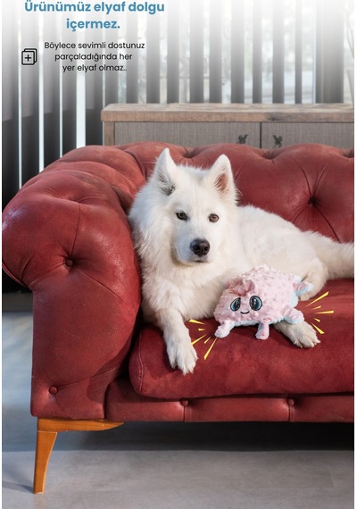 Sesli Ahtapot Köpek Oyuncağı Peluş Zilli Vikvikli Çift Taraflı Çekiştirme Oyuncağı