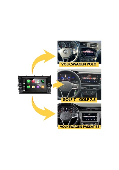 Volkswagen Araç Multimedya Carplay Android Auto 4+64 8 Inch 4 Çekirdek Bs-1740w