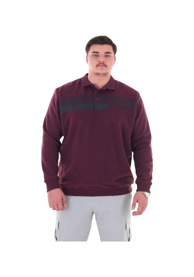 Erkek Battal Beden 158 Kiloya Kadar Uygun Bedenli Geniş Kalıp Baskılı Polo Yaka Selanik Sweat Bordo Erkek Battal Beden 158 Kiloya Kadar Uygun Bedenli Geniş Kalıp Baskılı Polo Yaka Selanik Sweat Bordo