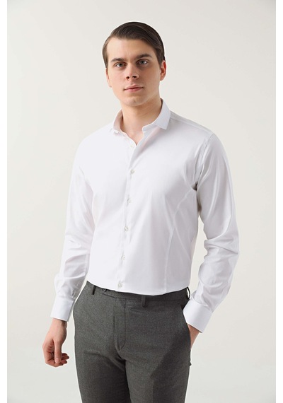 D's Damat Slim Fit Beyaz Armürlü Gömlek 3ee02ee44288m Beyaz