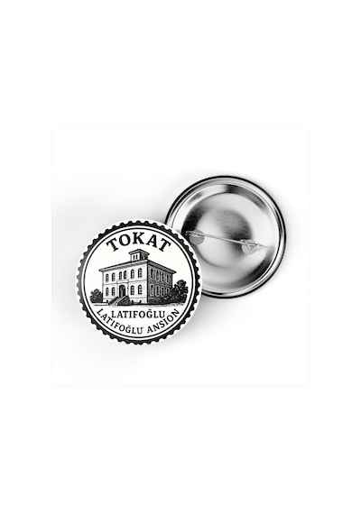 5 Adet İğneli Çanta Rozeti - Latifoğlu Konağı - Tokat - 44 MM Çok Renkli