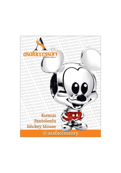 Mickey Mouse Charm Gümüş Kaplama