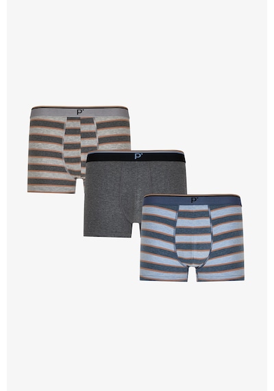Penti Erkek Contrast Çizgili 3lü Boxer Çok Renkli