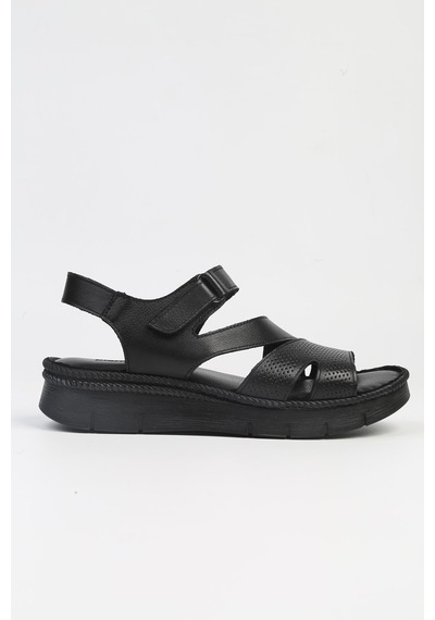 Pierre Cardin Pc-5143 Kadın Deri Sandalet Siyah