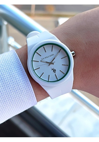 U.s.polo Assn Silikon Kordon 3 Atm Suya Dayanıklı Spor Erkek Kol Saati U.spa.1110.e01 Beyaz