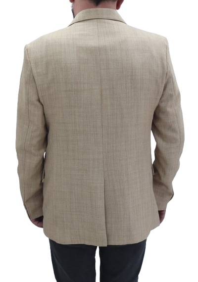 Twenhil Dmctekstil Erkek Krem 206 Düz İtalyan Kesim Dar Kalıp Tek Düğme Blazer Ceket