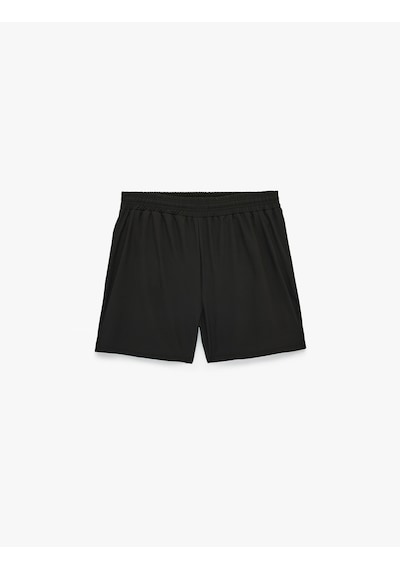 Koton Beli Lastikli Basic Taytlı Spor Şort Siyah 6sam40085nw