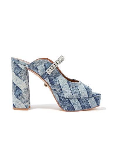 Kurt Geiger Şık Platform Topuklu Peep-toe Sandalet Mavi
