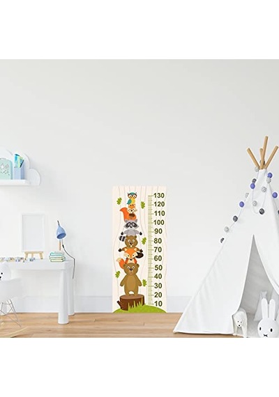 Ayrex Çocuk Odası Bebek Odası Hayvanlar Boy Cetveli Boy Ölçer Sticker