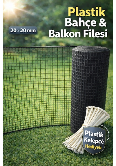 Plastik Antresit Dekoratif Bahçe Çiti Perde Balkon Filesi 20 Mm Göz Kedi Filesi Kümes Filesi Çiti