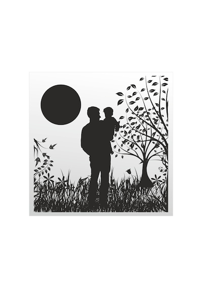 Folyo Sticker Baba Ve Oğul 160cm Uzunluk Siyah