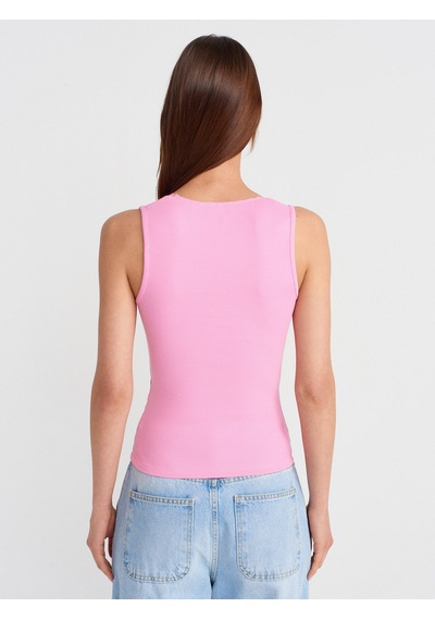 Dilvin 31778 Dantel Detaylı Top-pembe Pembe