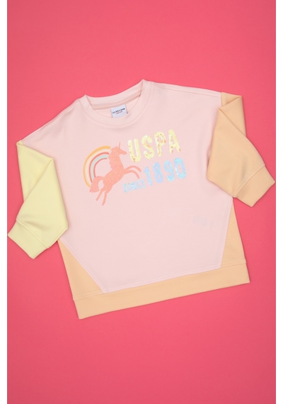 U.s. Polo Assn. Kız Çocuk Açık Pembe Sweatshirt 50317979-vr078 Acık Pembe