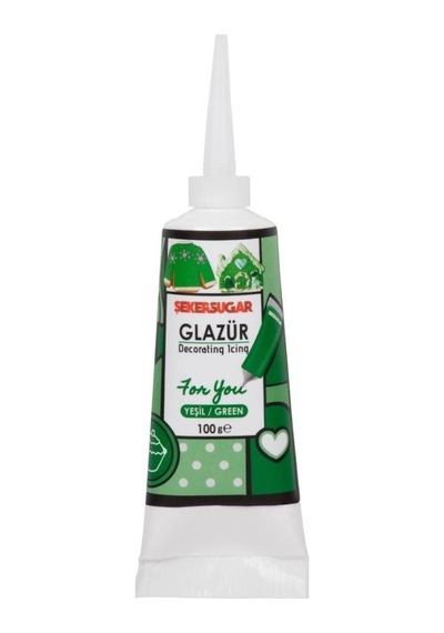 Glazür Tüp Yeşil 100 G Pasta, Kurabiye Ve Tatlı Süsleme İçin Hazır Dekor Glaze