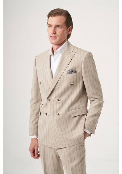 İmza Bej-vizon Kırlangıç Yaka Çizgili Kruvaze 6 Drop Slim Fit Tam Astar Esnek Takım Elbise 1001260286 Bej - Vizon İmza Bej-vizon Kırlangıç Yaka Çizgili Kruvaze 6 Drop Slim Fit Tam Astar Esnek Takım Elbise 1001260286 Bej - Vizon