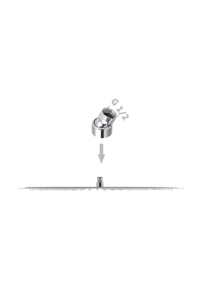 Fause Ankastre Duş Başlığı Borulu Kare Slim Metal 50x50 Cm Tavandan Krom