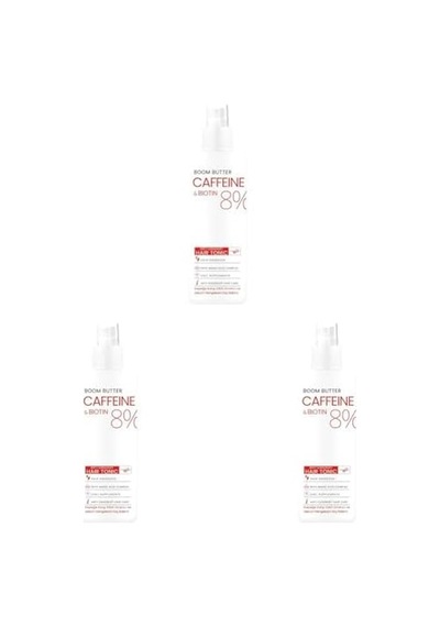Boom Butter Caffeine Biotine Yavaş Uzayan Kepeklenen Saçlar İçin Tonik 150 Ml 3 Paketi