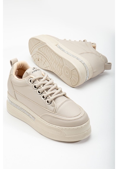 Granes Kadın Bej Gizli Topuk Sneaker Bej