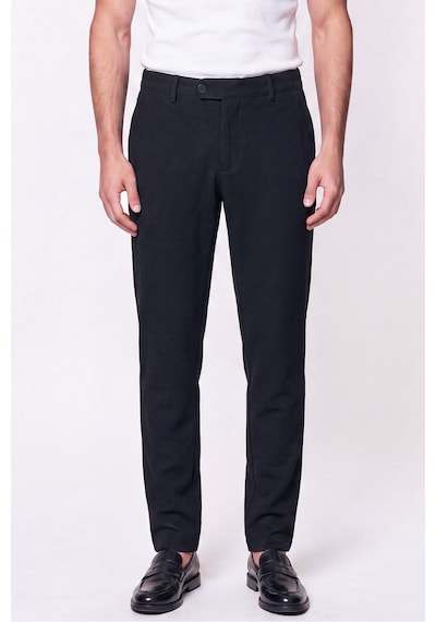 Comfort Fit Gofre Kumaş Esnek Pamuk Siyah Jogger Pantolon P 1224