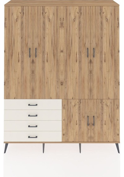 Hyperion Gardrop 7 Raflı 4 Çekmeceli Tek Askılı 176x44x221 Çam-çam/aytaşı Çam/aytaşı Hyperion Gardrop 7 Raflı 4 Çekmeceli Tek Askılı 176x44x221 Çam-çam/aytaşı Çam/aytaşı