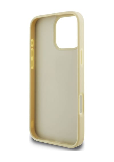 Apple iPhone 16 Pro Max Uyumlu Kılıf Guess Lisanslı 4g Büyük Metal Logolu Glitter Kapak Gold