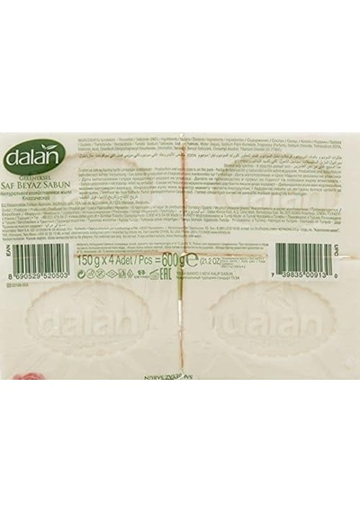 Dalan Geleneksel Saf Beyaz Banyo Sabunu Gül 150x4 G Acı Badem
