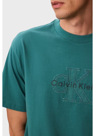 Calvin Klein % 100 Pamuk Relaxed Fit Logolu T Shirt Lv04rg814g8zu Erkek T Shirt Lv04rg814g 8zu Petrol