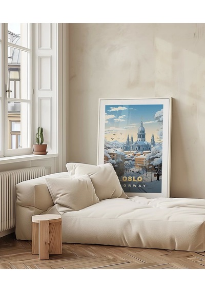 Çerçevesiz Poster Oslo Kış Manzarası