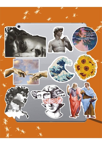Art Temalı Seri 2 Sticker Seti Laptop Ajanda Notebook Tablet Telefon Defter Etiket Bullet Journal Diğer
