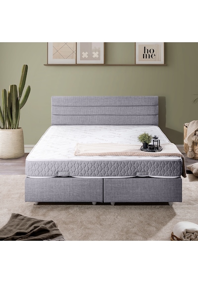 Sofia Çift Kişilik Baza Başlık Letto Yatak Seti - Açık Gri 160 x 200