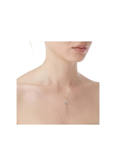 Diamond Line-Gülaylar - Sarı Beyaz Altın 14 Ayar Trend Kolye N11.25429