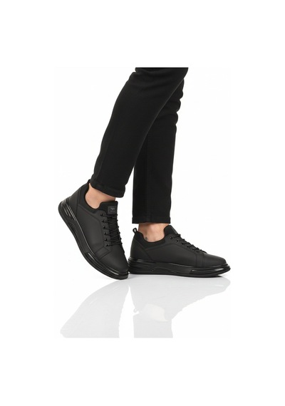 Walkway Siyah Lastik Bağcıklı Erkek Sneaker Balase M Siyah