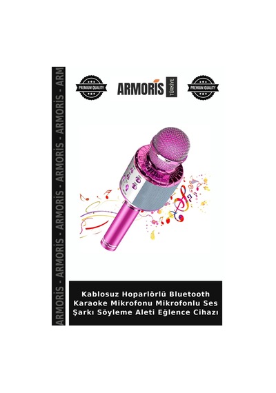 Kablosuz Hoparlörlü Bluetooth Karaoke Mikrofonu Mikrofonlu Ses Şarkı Söyleme Aleti Eğlence Cihazı