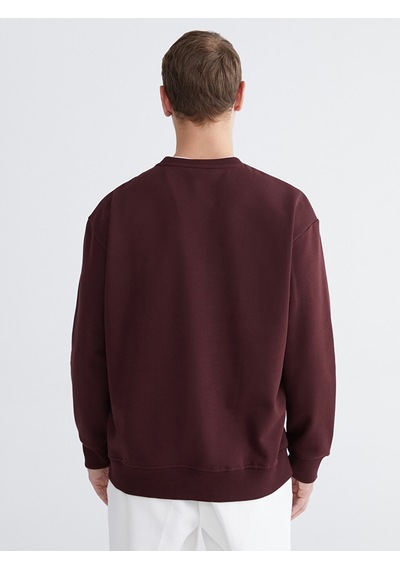 Lcw Vision Bordo Bisiklet Yaka Erkek Kalın Sweatshirt