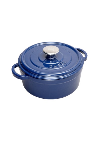 Aroma Kapak Mavi Yuvarlak Tencere Döküm 24 Cm