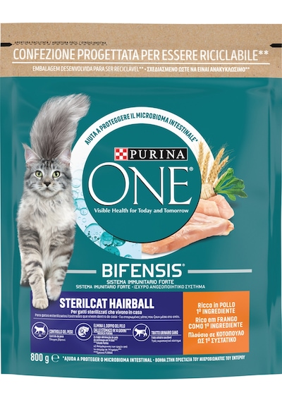 Purina One Coat& Hairball Kısırlaştırılmış Tavuklu Kedi Maması 800gx4